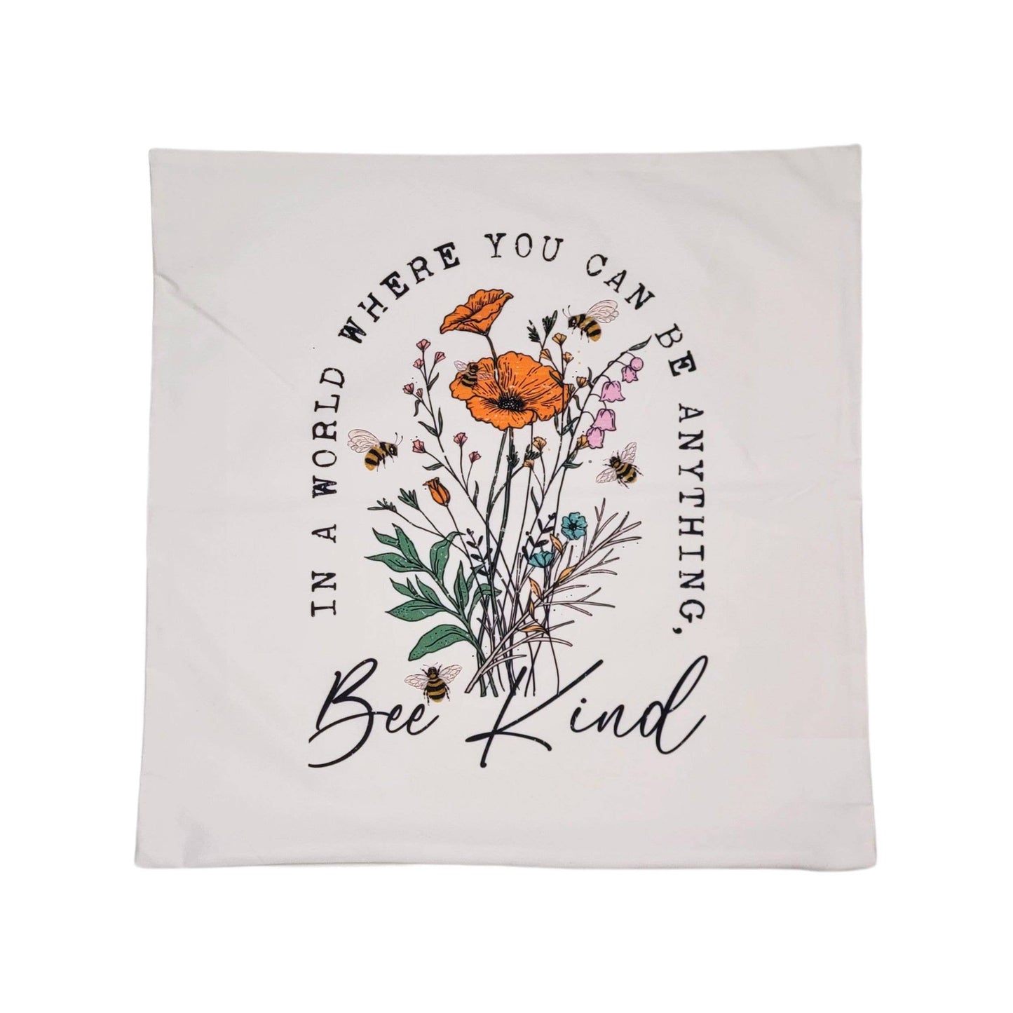 Bee Kind Throw Pillow Cover - Summer Decor