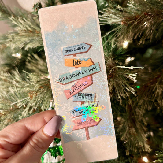 Winter Stars Hollow Sign Post Bookmark