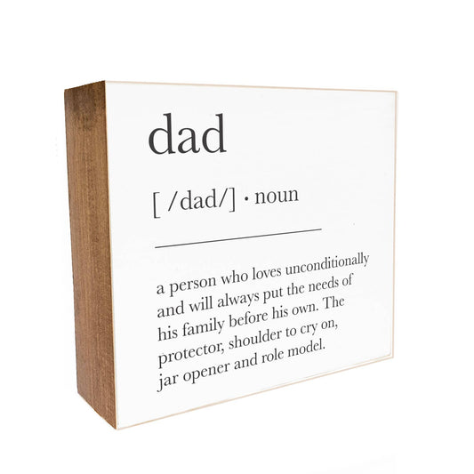Dad Definition Decorative Wooden Block