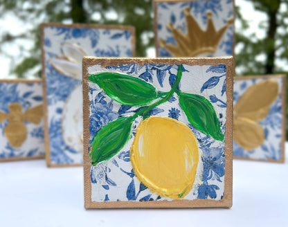 Chinoiserie Art Minis |  botanicals blue white bridal tea