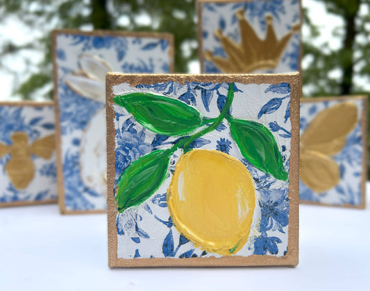 Chinoiserie Art Minis |  botanicals blue white bridal tea