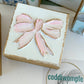 Pink bow mini block  |  floral Easter Spring baby nursery