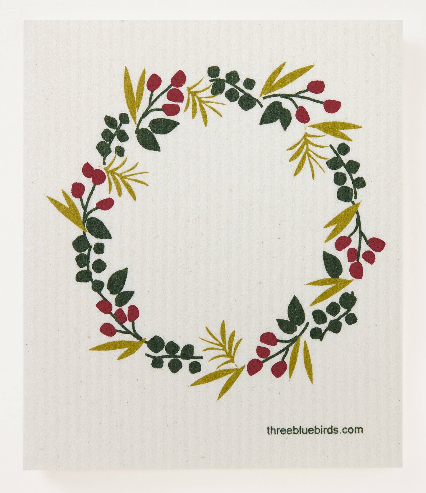 Winter Wreath Swedish Dishcloth