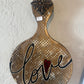 Love round wooden hand painted sign