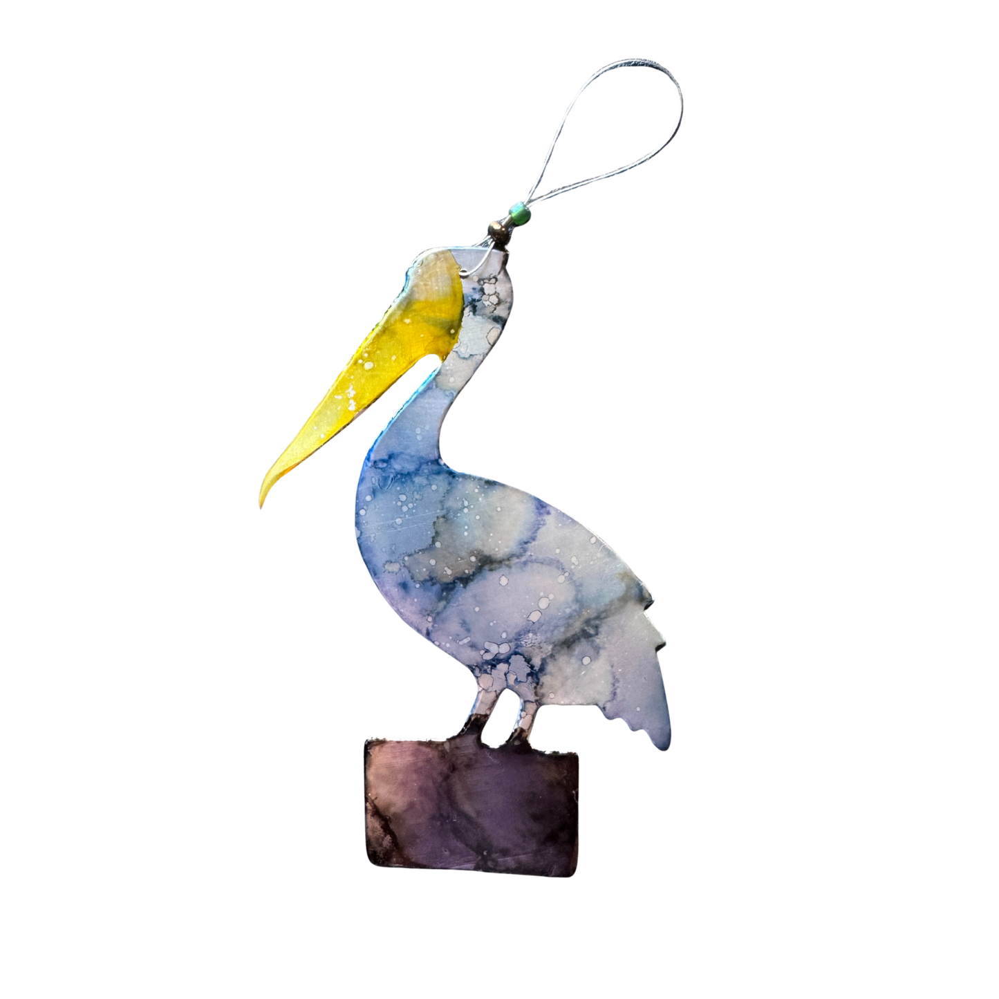 Pelican Ornament - Upcycled Art- Pelican Gift