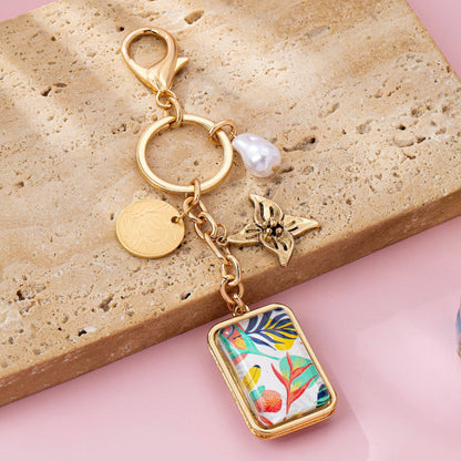 Flower and pearl Charm Key Chain Bag Charm | 80K103