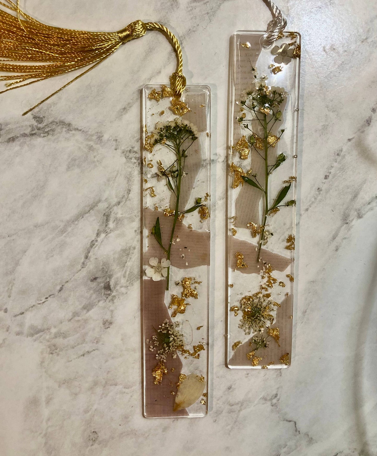 Vintage Floral Resin Bookmark