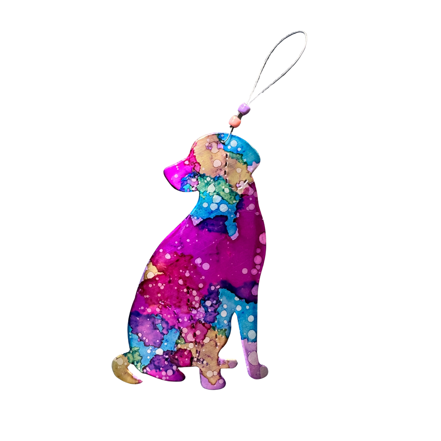 Dog Ornament - Upcycled Beverage Can Ornament - Dog Gift