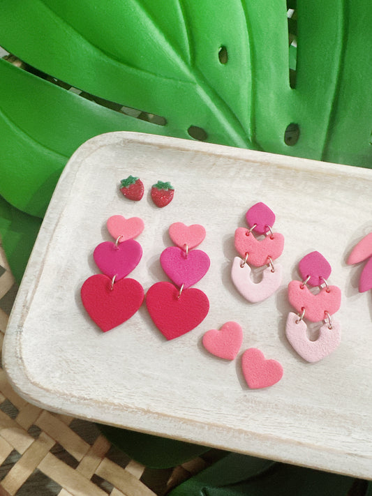 Polymer Clay and Resin Earring Galentine heart themed workshop, Thursday, February 5th from 6pm-8pm