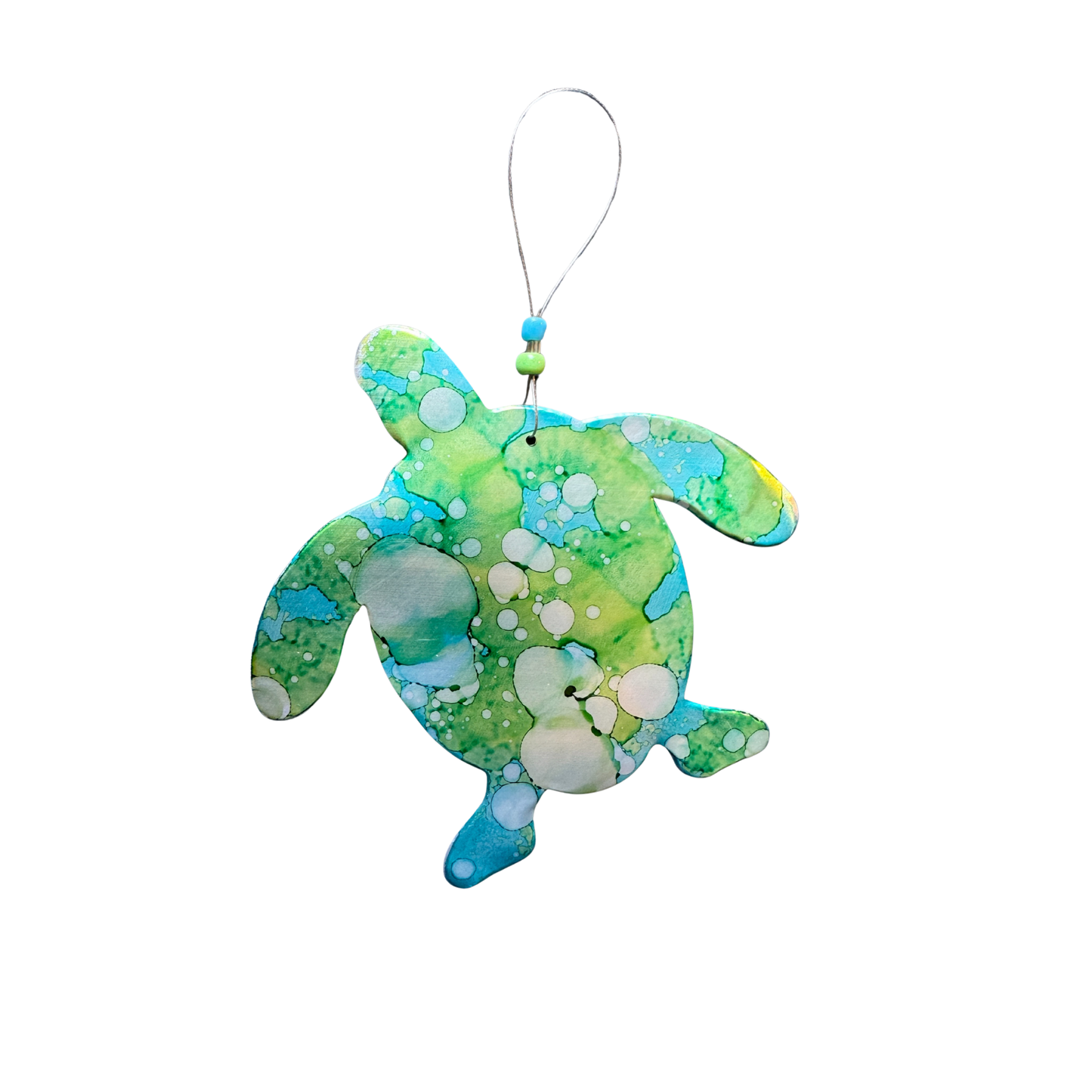 Swimming Sea Turtle Ornament- Upcycled Can - New Size