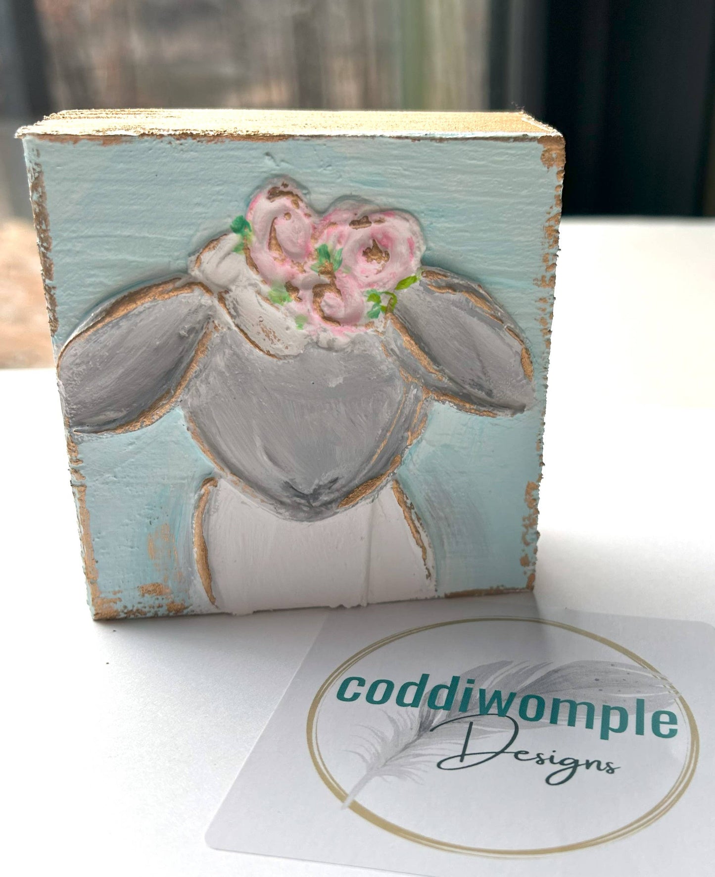 Little Lamb mini block  |  floral Easter spring baby nursery