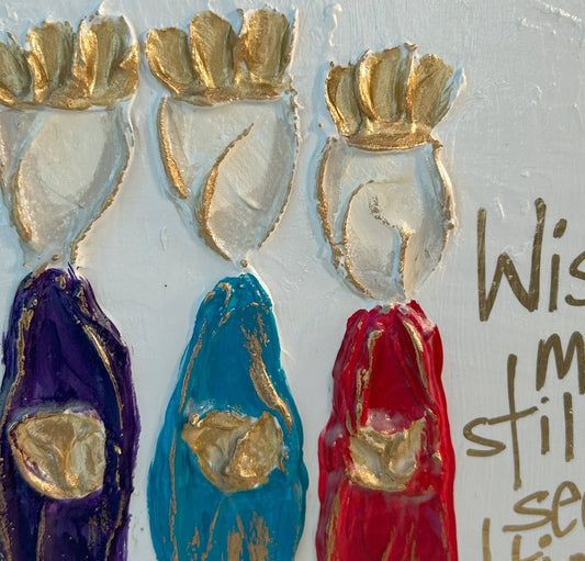 Three Kings Adore | Wise Men Magi Star Christmas holiday : Traditional jewel tones / Light skin / Wise men still seek Him.