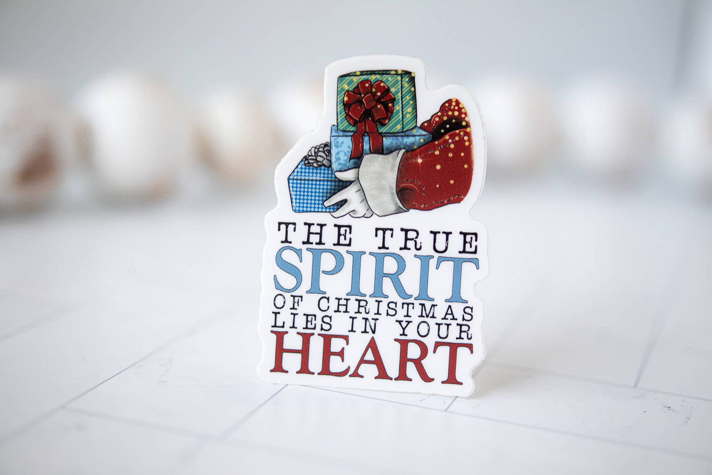 The True Spirit Of Christmas, Vinyl Sticker, 3x3 in.