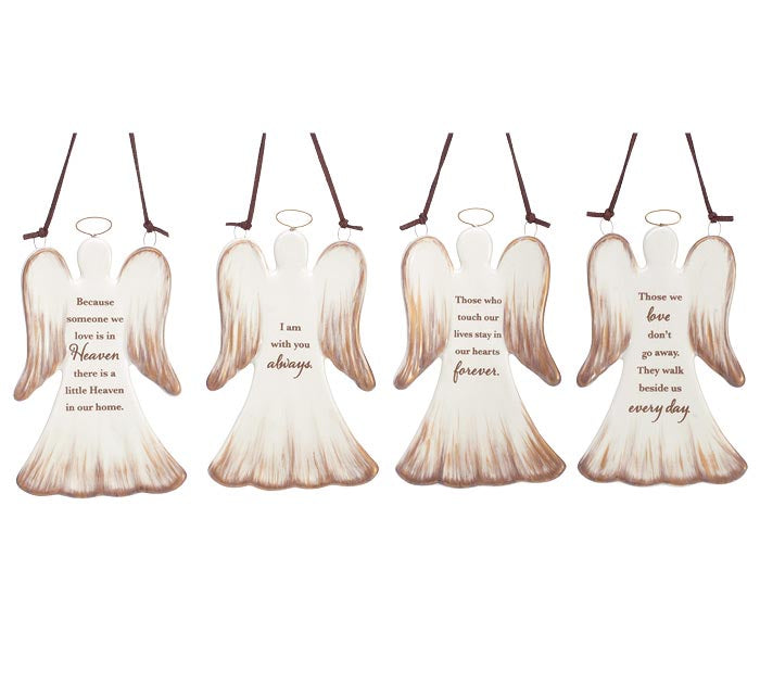 BEREAVEMENT ANGEL ASSORTED MESSAGE ORNAMENTS