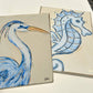 Blue Heron hand painted | coastal beach nautical