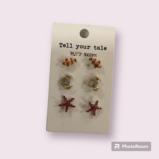 Sea creature earring set