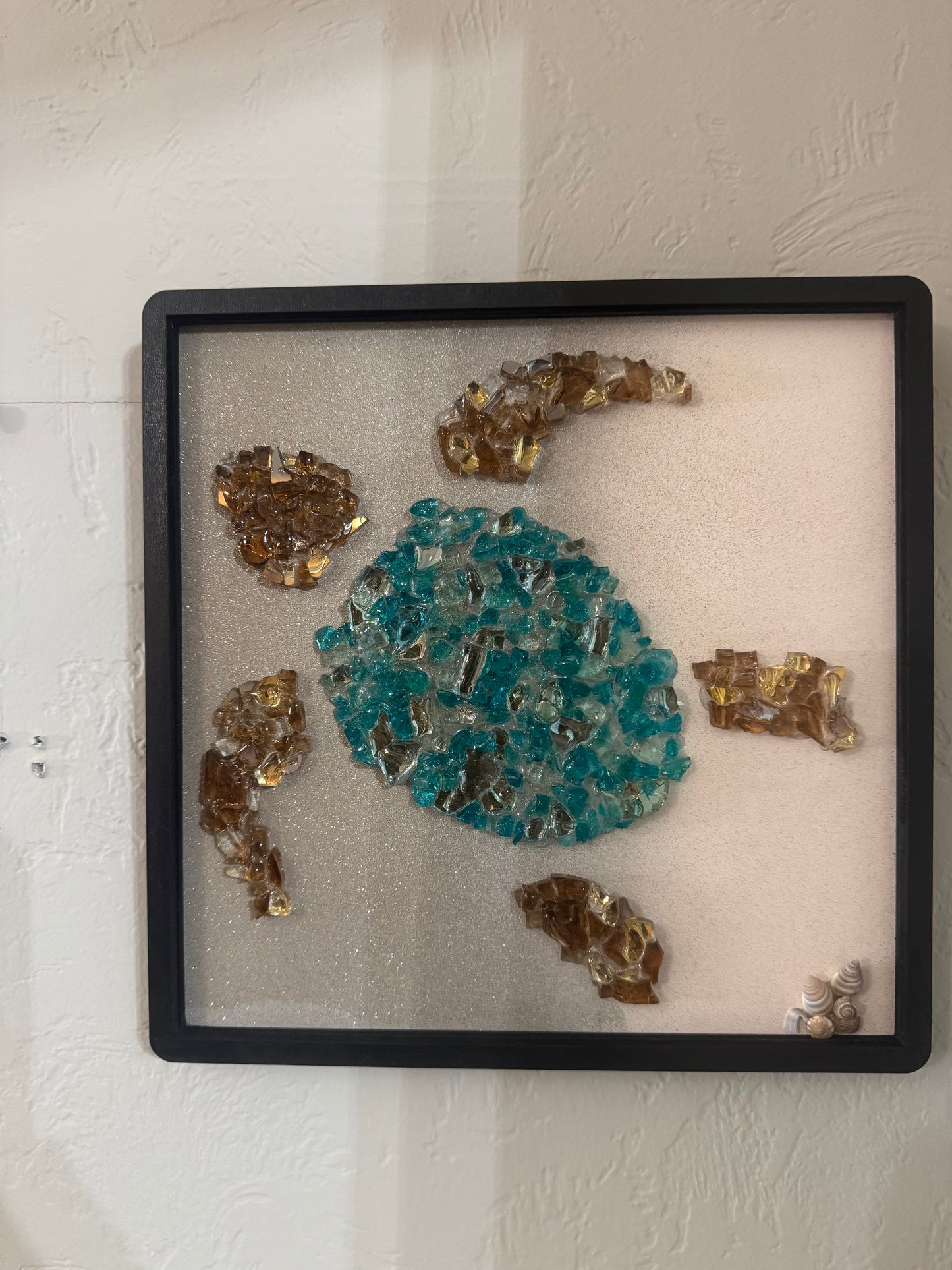 Crushed glass  framed art