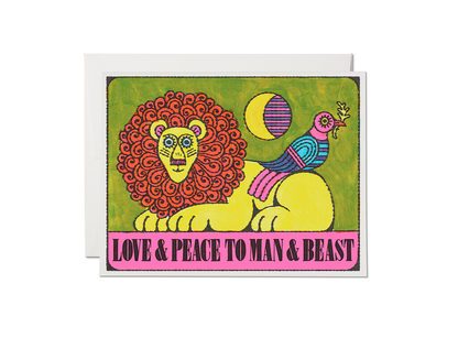 Man and Beast holiday greeting card