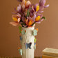 Colorful butterfly ceramic vase