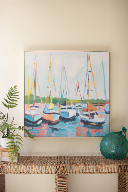 Framed Sailboat painting