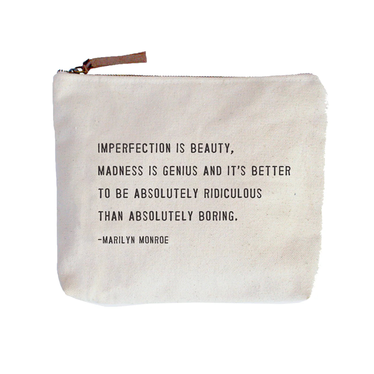 Imperfection is Beauty (Marilyn Monroe) Canvas Zip Bag