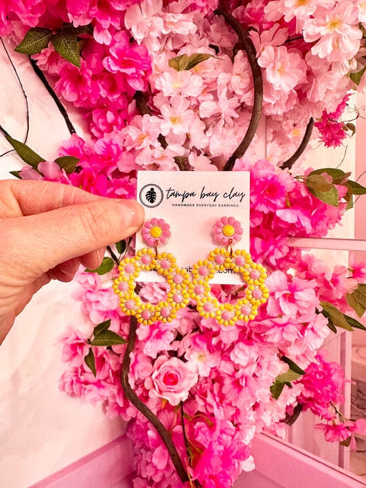 Polymer Clay and Resin Earring Summer Blooms themed workshop, Thursday, June 25th from 6pm-8pm