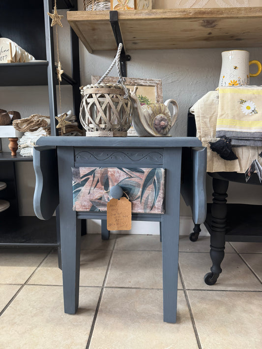 Meet “Mary” solid wood end table with fold up leaves