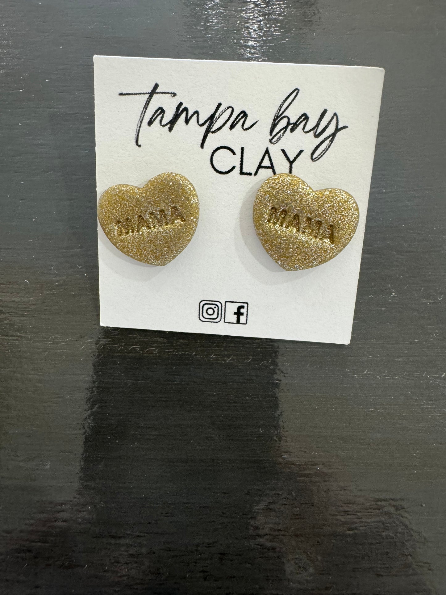 Locally made clay earrings