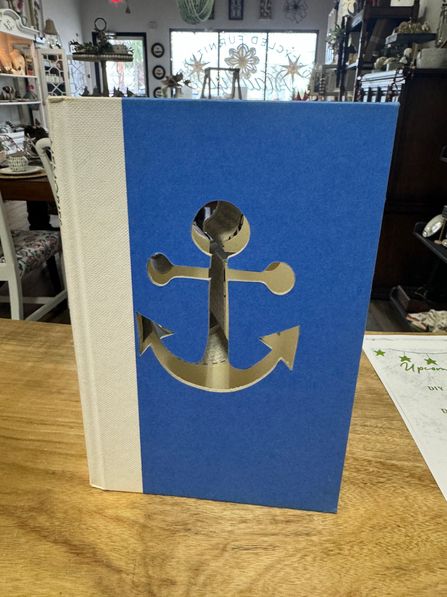 Anchor repurposed book decor