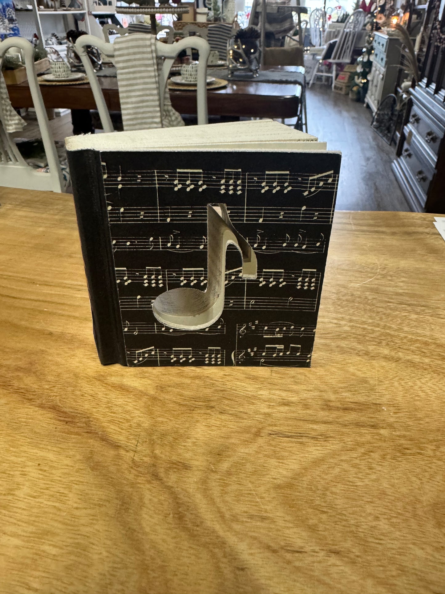 Music note repurposed book decor