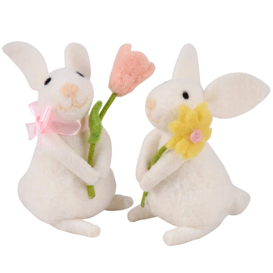 Flower bunny critter set ￼