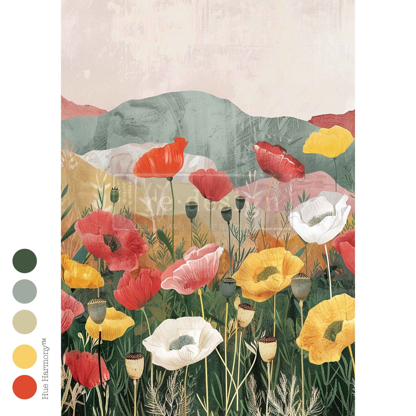 Decoupage Fiber – Impression Of Poppies