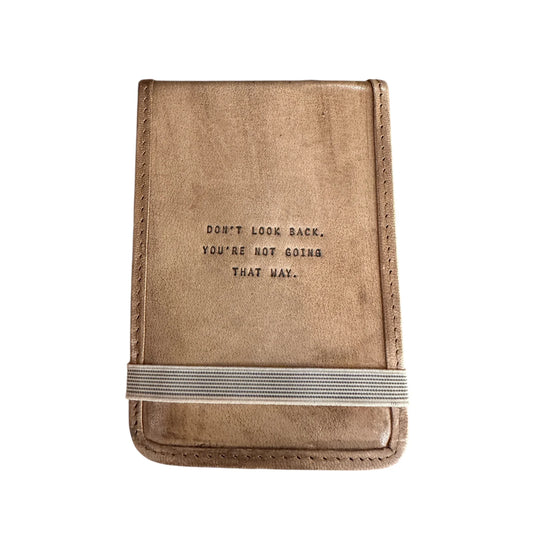 Don't Look Back Mini Leather Journal - Maple