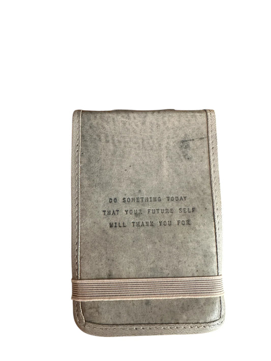 Do Something Today Mini Leather Journal - Stone