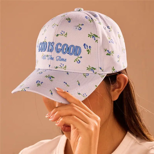 "God Is Good All the Time" Floral Baseball Cap
