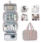 Striped Hanging Toiletry & Makeup Organizer Bag