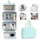 Striped Hanging Toiletry & Makeup Organizer Bag