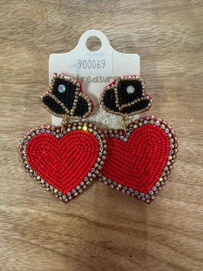 Beaded Earrings Valentine