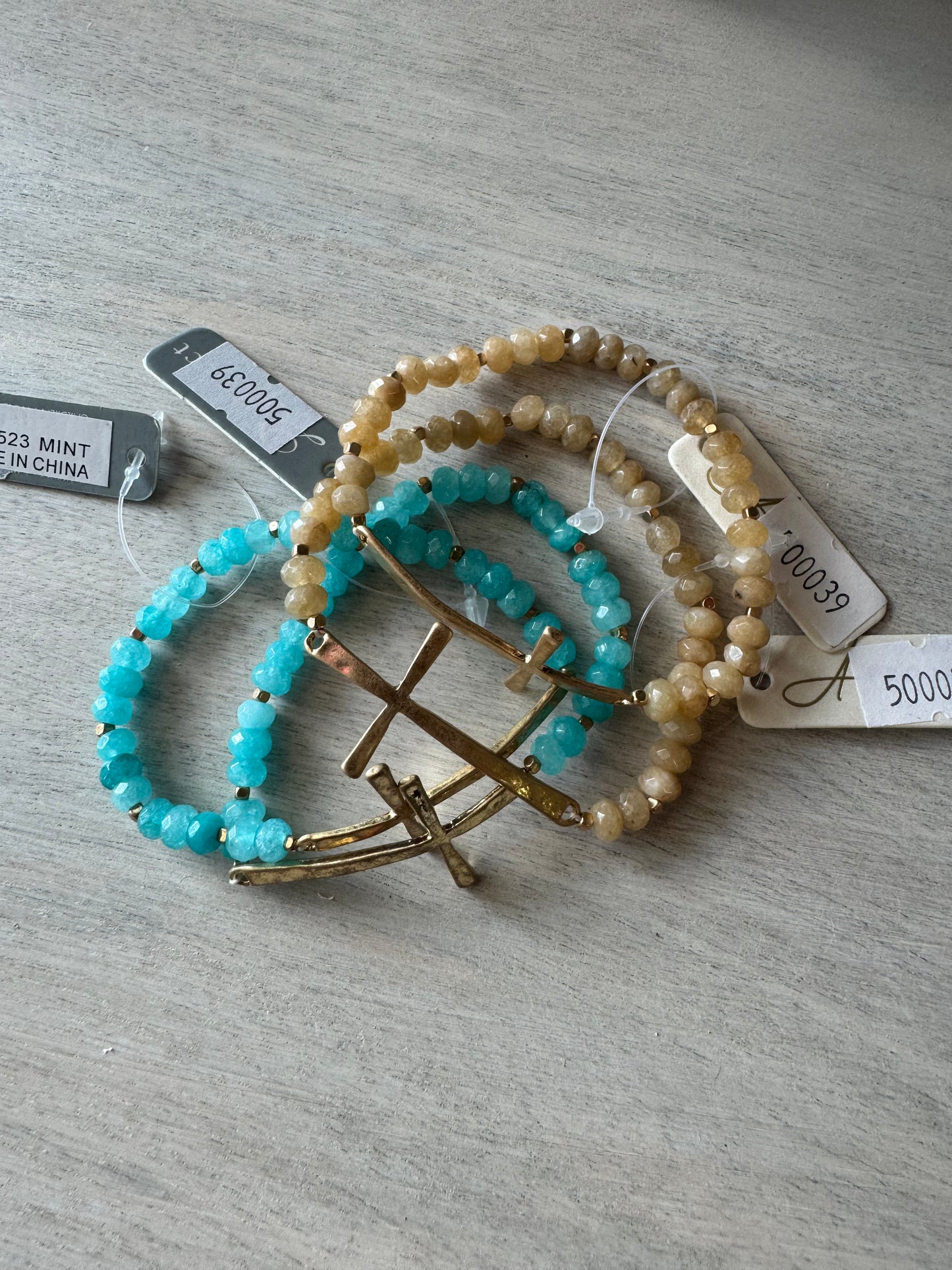Cross beaded bracelets
