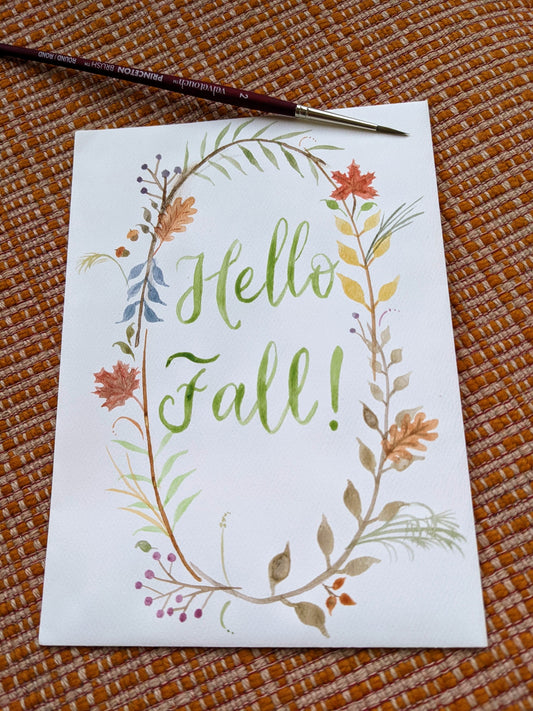 Intro to Watercolor painting… Fall themed greeting cards