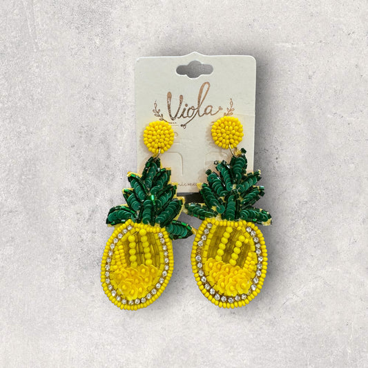 Pineapple beaded earrings