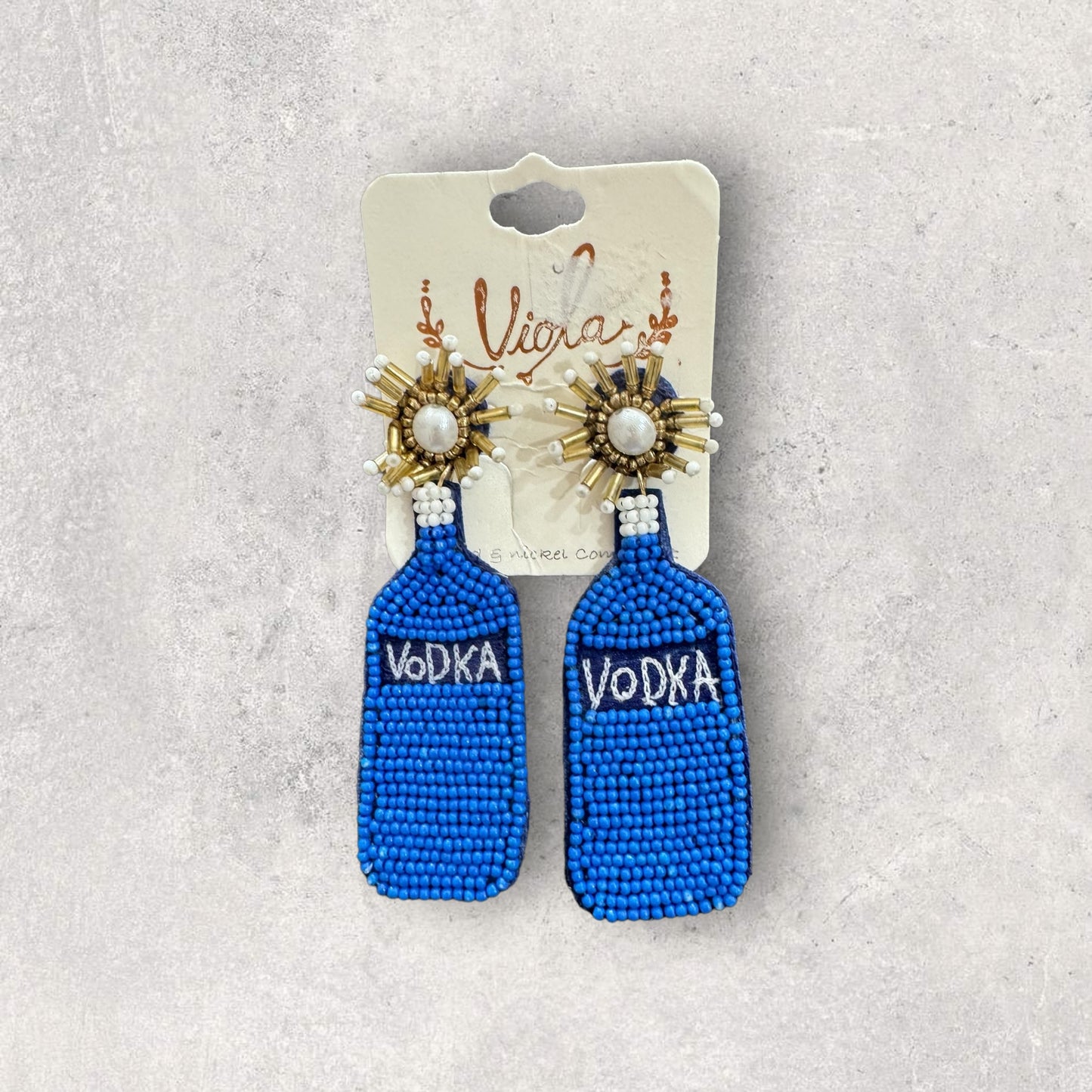 Vodka beaded earrings