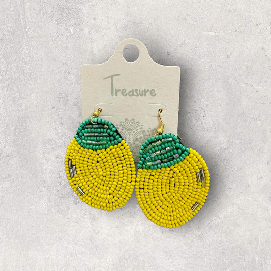 Lemon beaded earrings