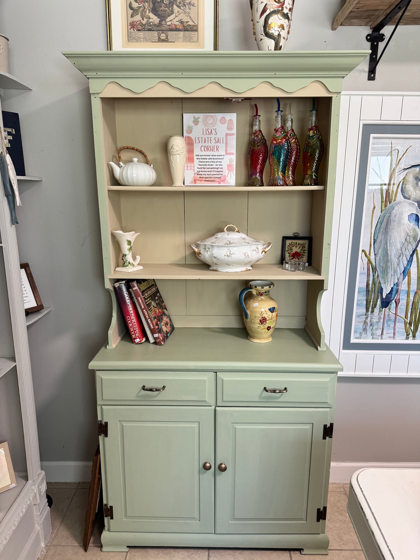 Meet Shirley two piece painted hutch