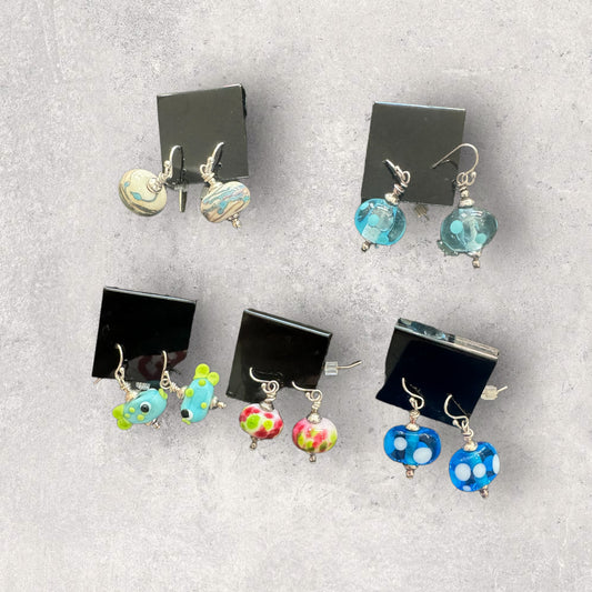 Handmade glass bead earrings