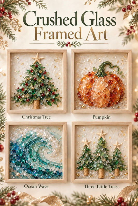 Crushed Glass Holiday Epoxy Create your own Sparkling Ocean Masterpiece!! Monday October 19th from 5:30pm-7:30pm