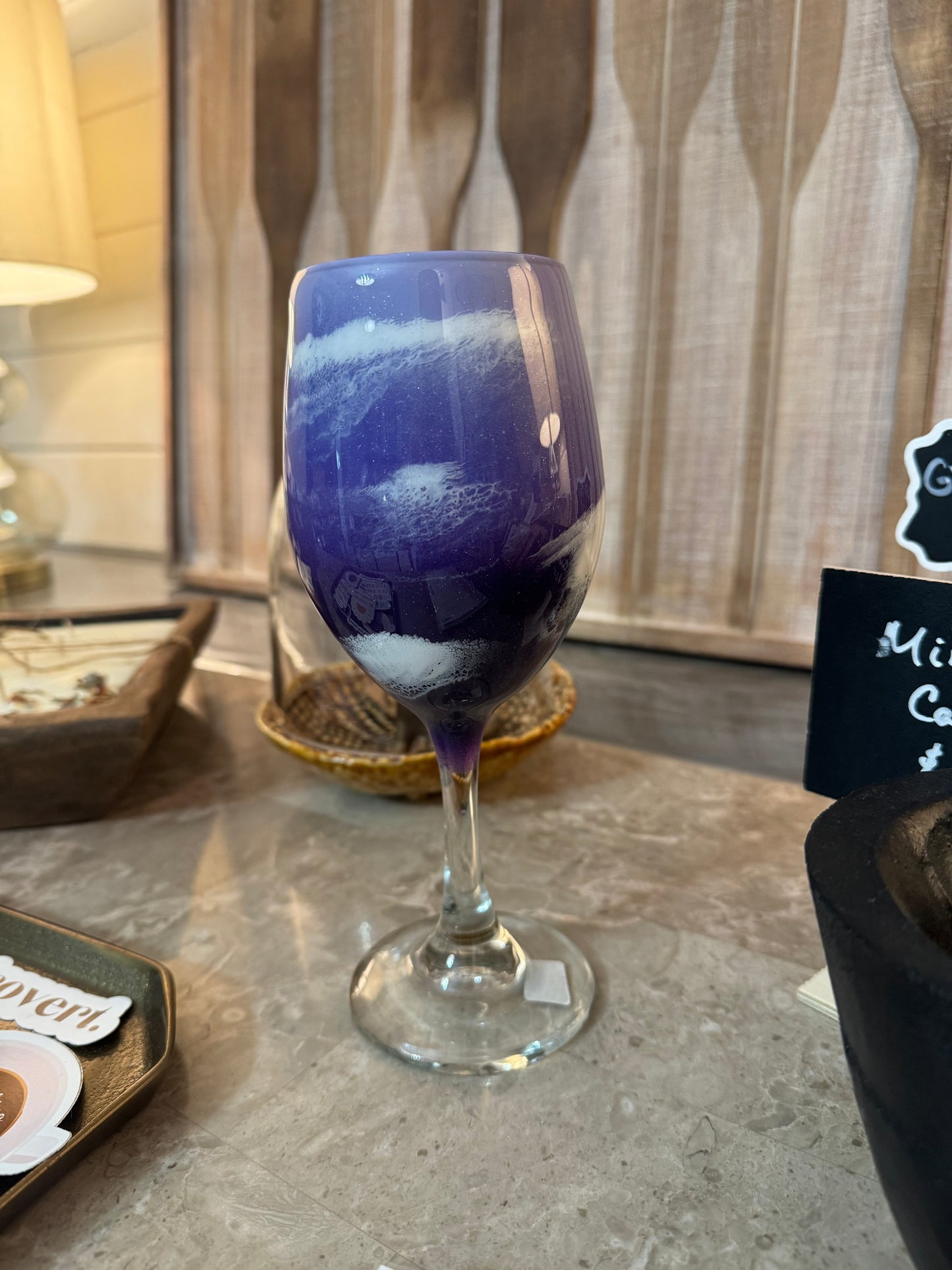 Ocean epoxy wine glasses