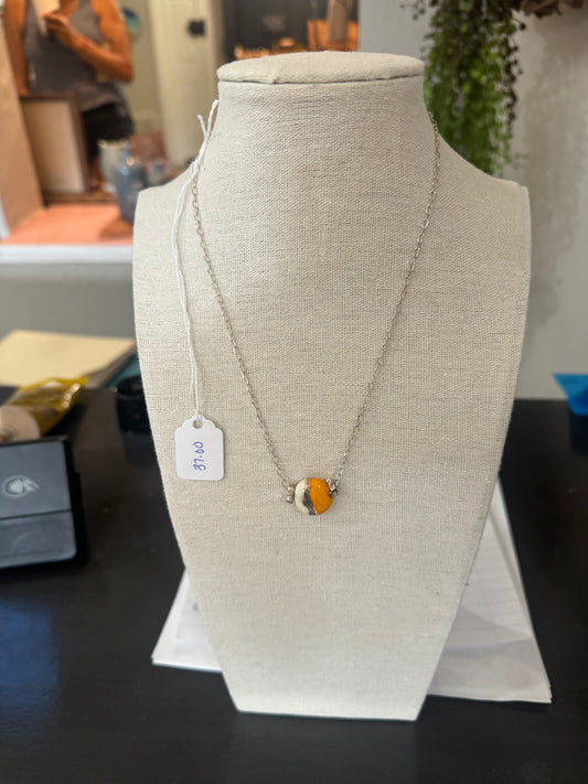 Orange Glass Bead necklace