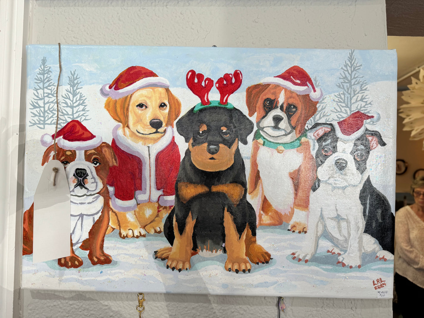 The Christmas Pups painting