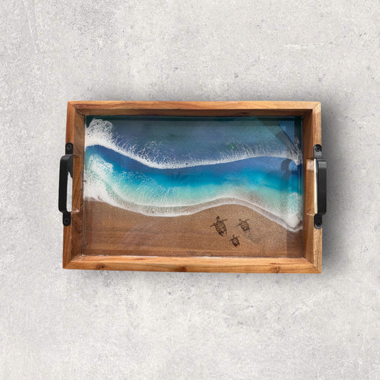 Ocean themed epoxy tray